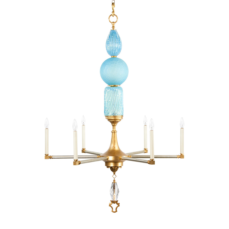 Люстра Louise Gaskill Etta with 3 Piece Blue Murano Glass