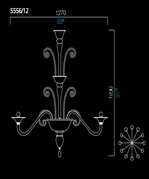 Люстра Barovier&Toso 5556/12