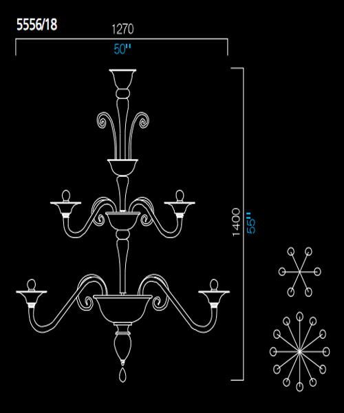 Люстра Barovier&Toso 5556/18