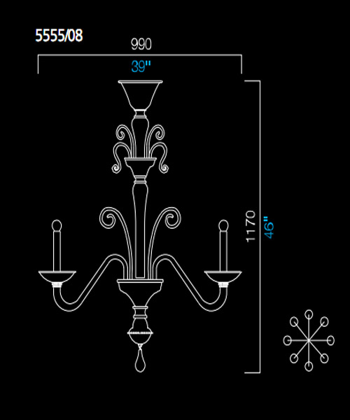 Люстра Barovier&Toso 5555/08