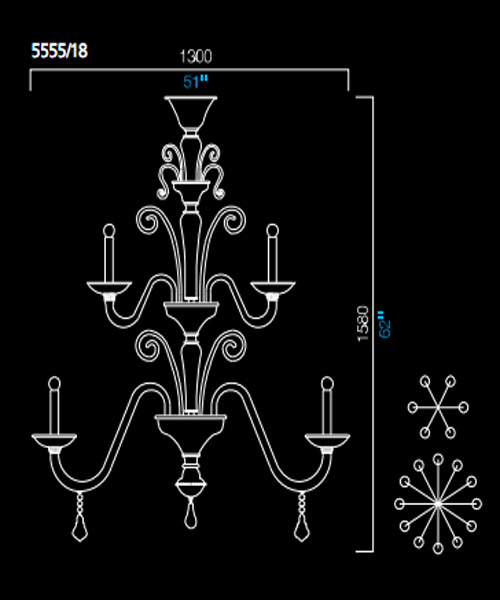Люстра Barovier&Toso 5555/18