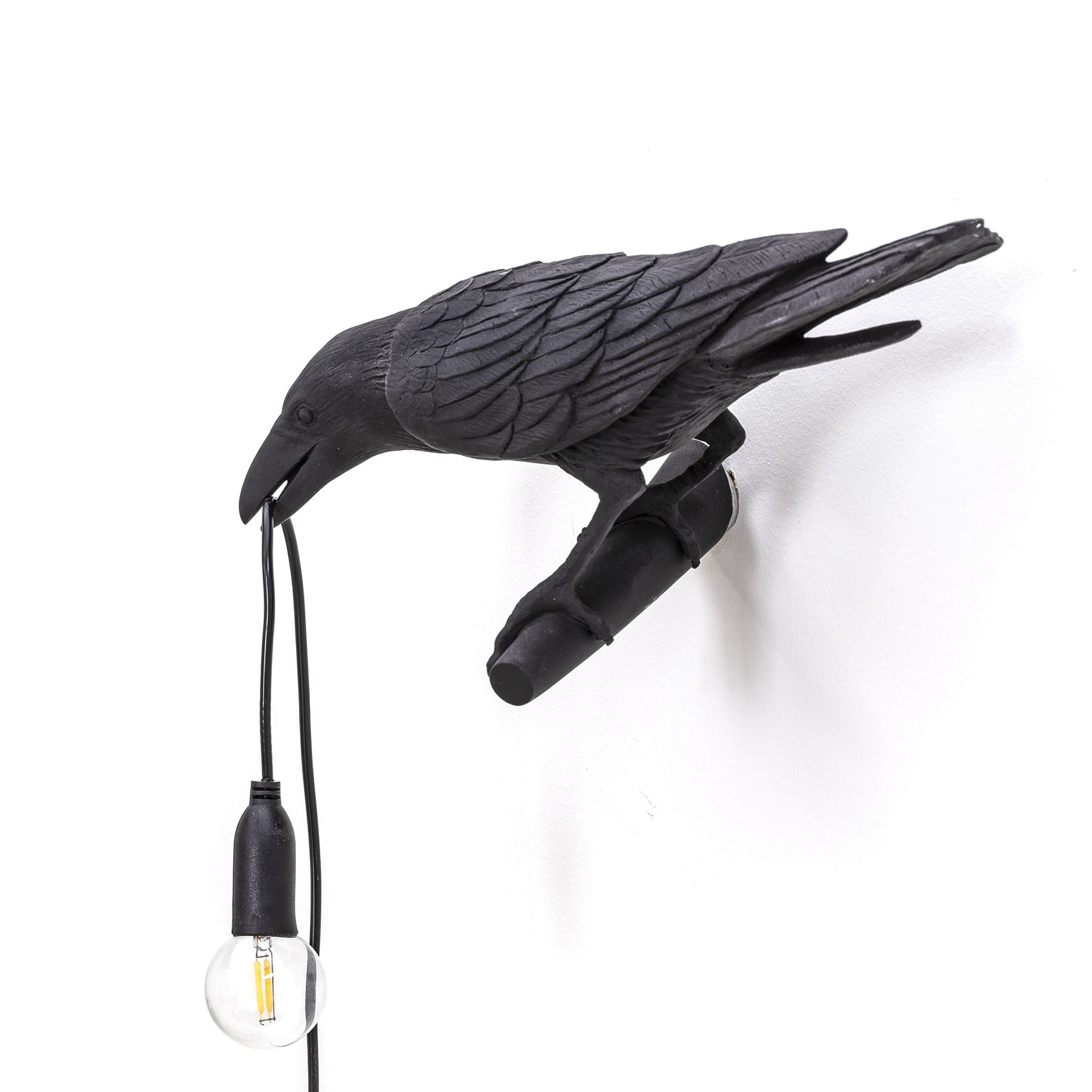 Настенный светильник Seletti Bird Lamp Black Looking Left