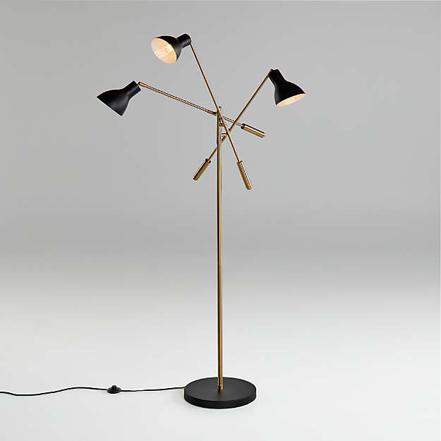 Торшер Crate and Barrel Kace Triple Head Floor Lamp