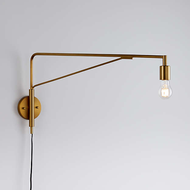 Настенный светильник Crate and Barrel Nors Antique Brass Wall Sconce