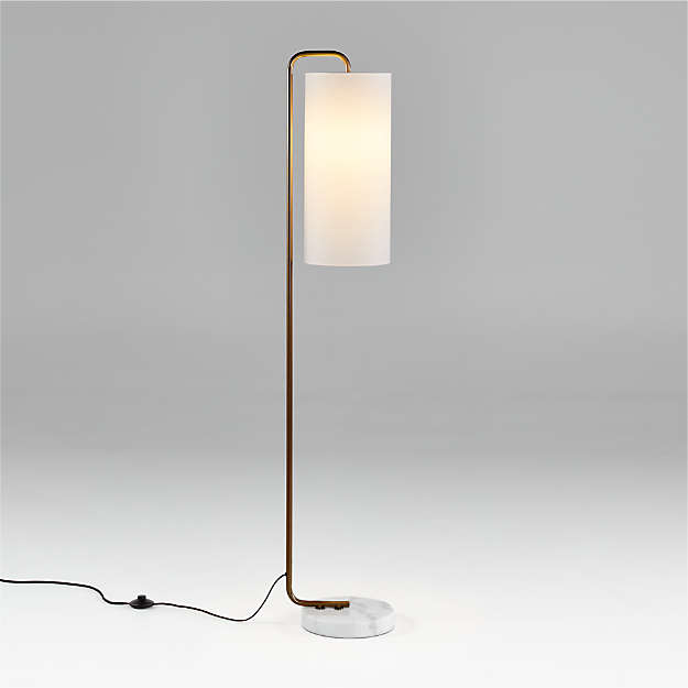 Торшер Crate and Barrel Oralee Glass Cylinder Floor Lamp
