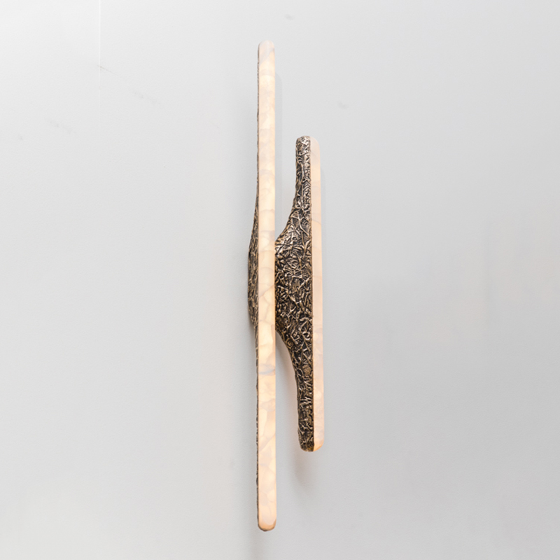 Настенный светильник Markus Haase Sculptural Sconce in Textured Bronze and Onyx