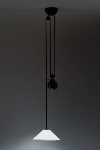 Подвесной светильник Artemide Aggregato saliscendi Ø380 cono opalino