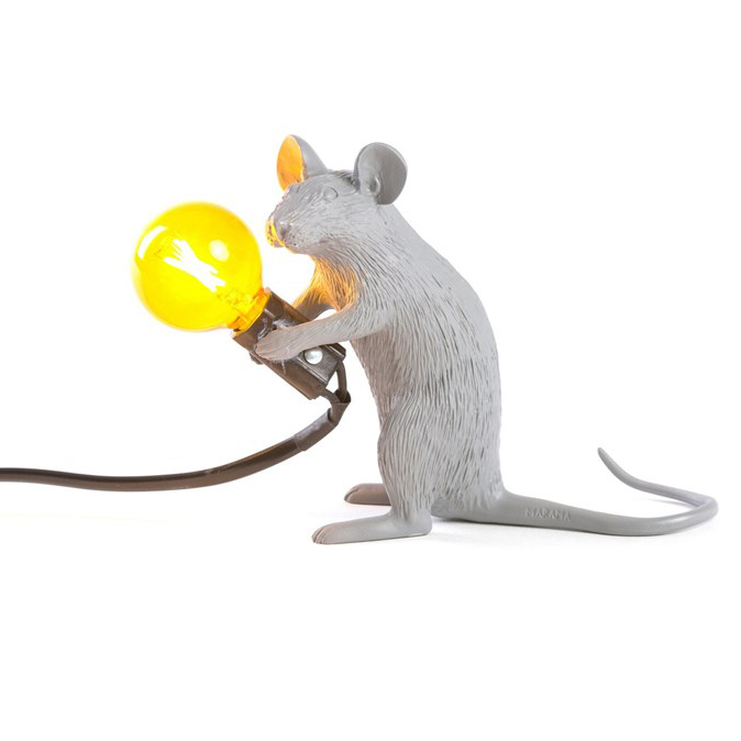 Настольный светильник Seletti Mouse Lamp Grey Mac