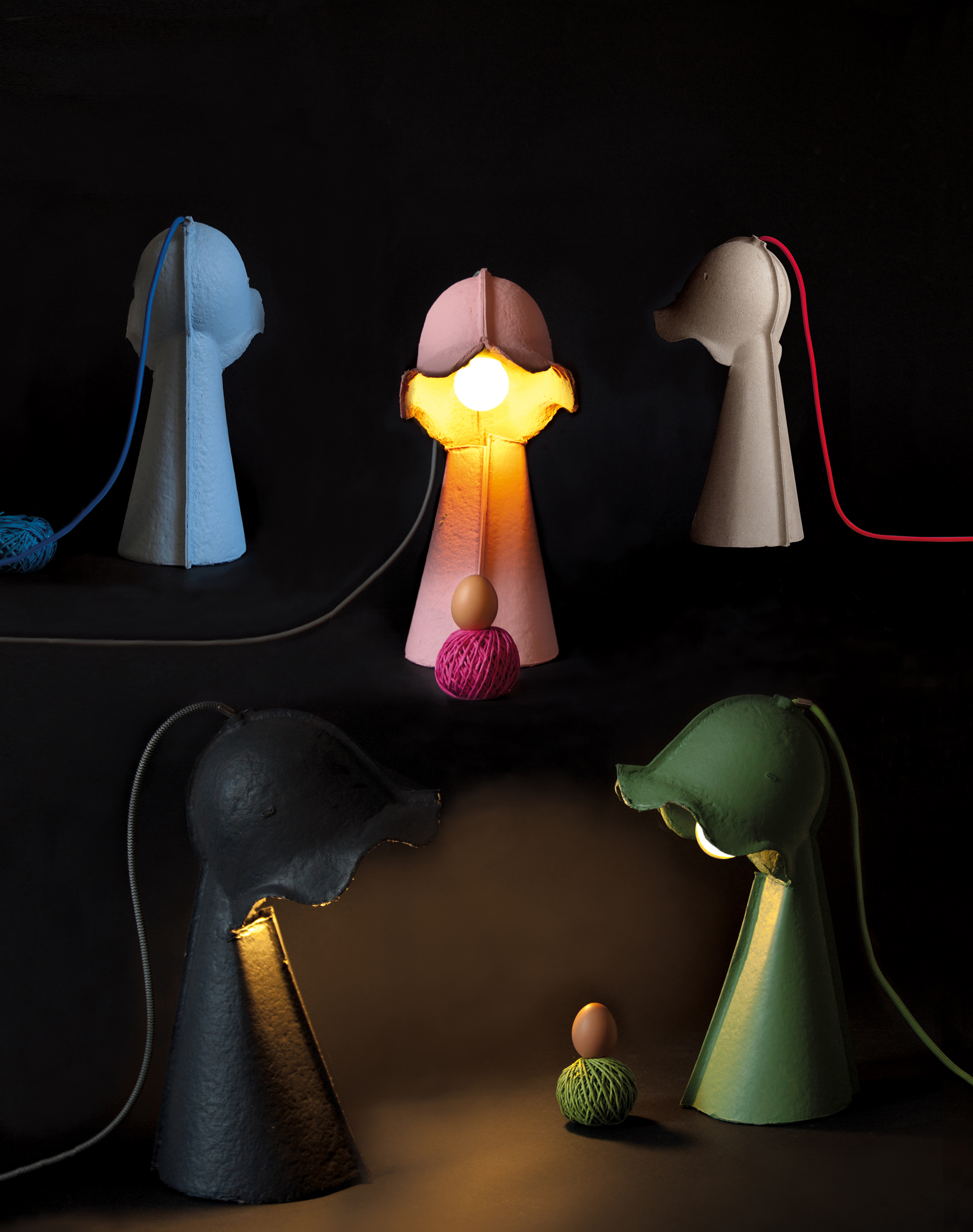 Настольный светильник Seletti Egg of Columbus Table Lamp Antracite