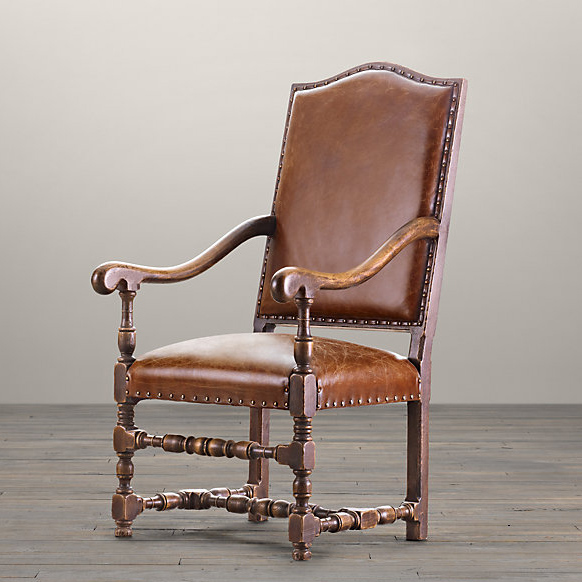 Restoration Hardware 18th C. French Leather Chair