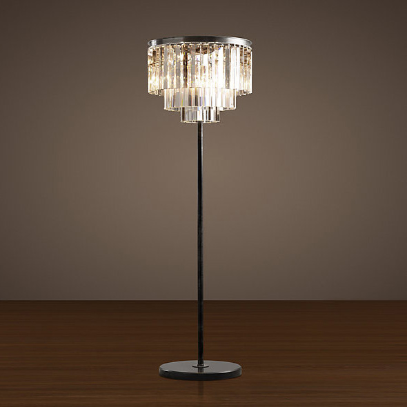 Торшер Restoration Hardware 1920s Odeon Glass Fringe Floor Lamp Iron