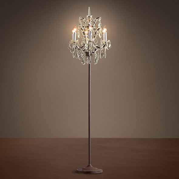 Торшер Restoration Hardware 19th C. Rococo Iron & Crystal Floor Lamp