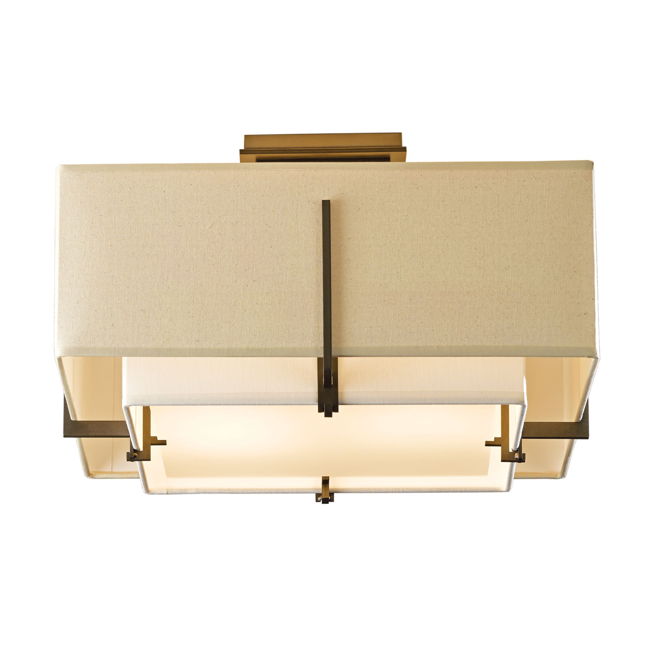Люстра Hubbardton Forge Exos Square Small Double Shade Semi-Flush