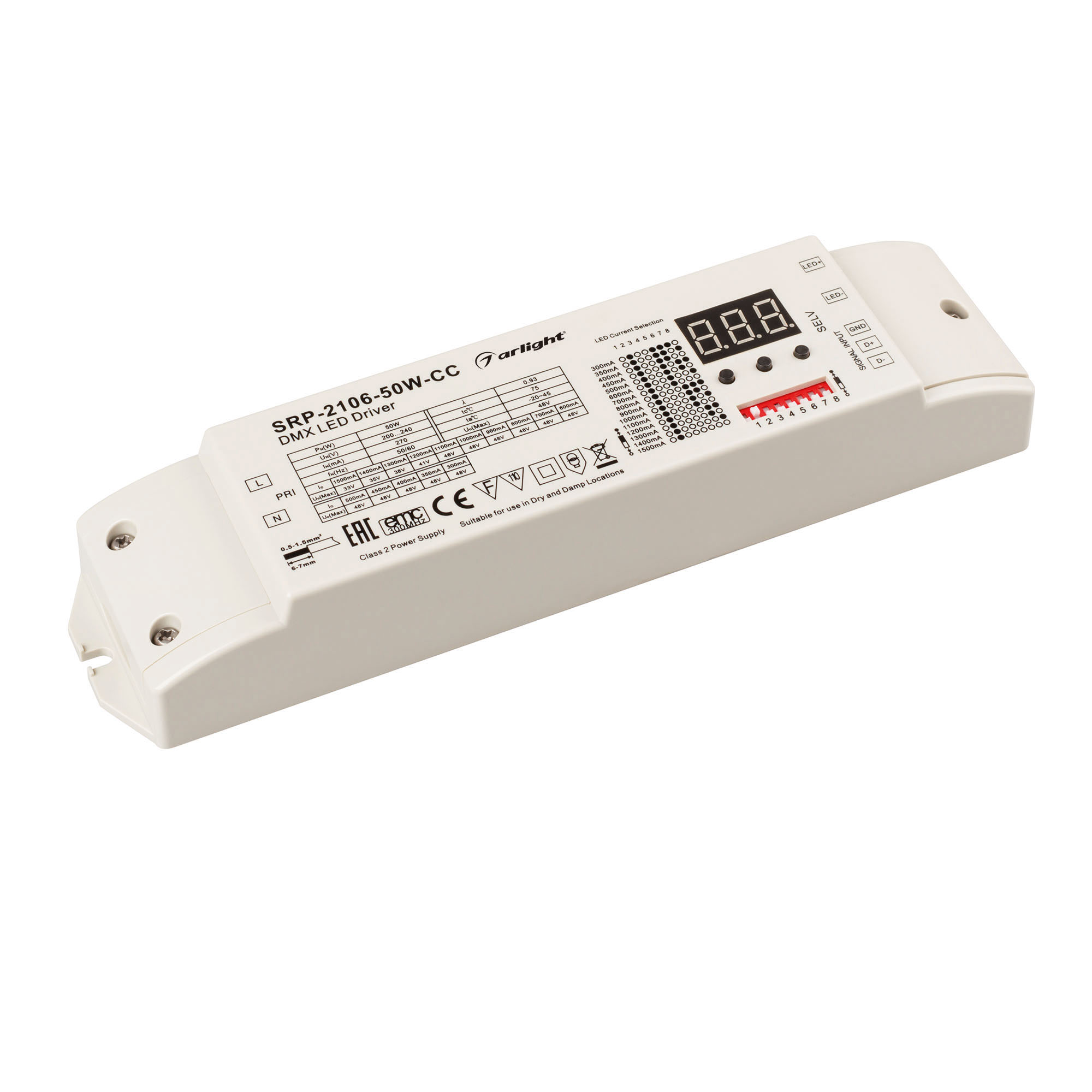 Декодер DMX-SRP-2106-50W-CC (15-48V, 300-1500mA) (Arlight, IP20 Пластик, 3 года) 021058(1)