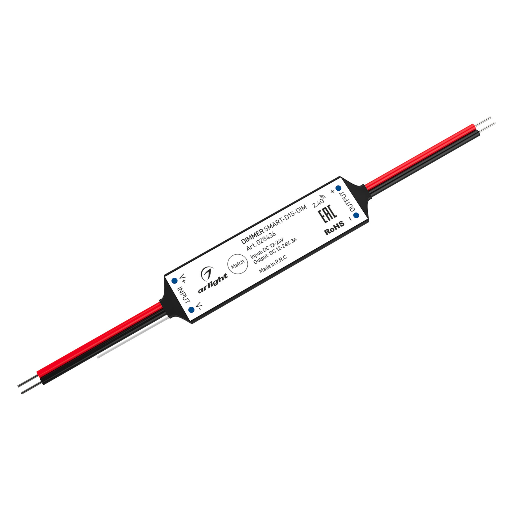 Диммер SMART-D15-DIM (12-24V, 1x3A, 2.4G) (Arlight, IP20 Пластик, 5 лет) 028436