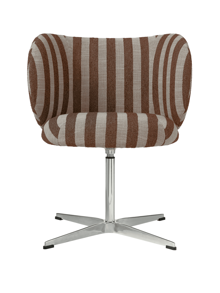 Ferm Living Rico Dining Chair - Swivel - Louisiana - Sand/Chocolate
