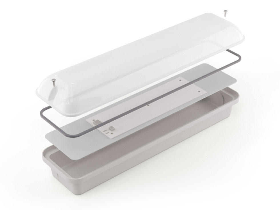 Корпус для антивандального led-светильника ID105-№3 с матовым светорассеивателес