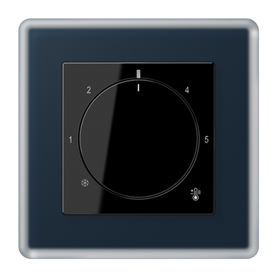 Jung A Viva Терморегулятор для теплого пола, цвет черный/синее стекло A-viva09