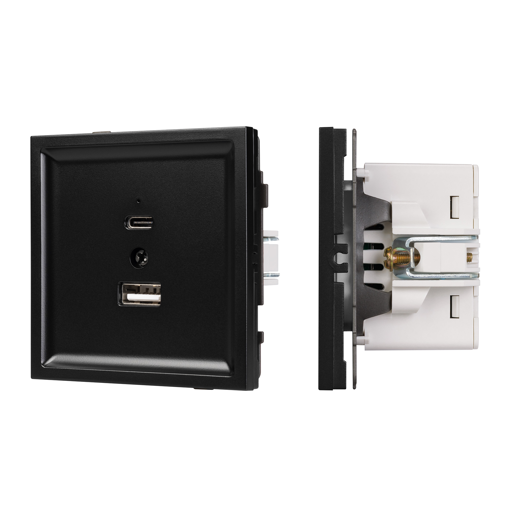 Механизм USB розетки SCT-TENDO-MUAC-PL-BK (5V, 3A, QC3) (Arlight, Черный) 054095