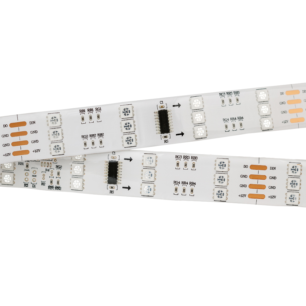 Светодиодная лента SPI-5000SE 12V RGB (5060, 480 LED x3,1812) (Arlight, Закрытый, IP65) 024149