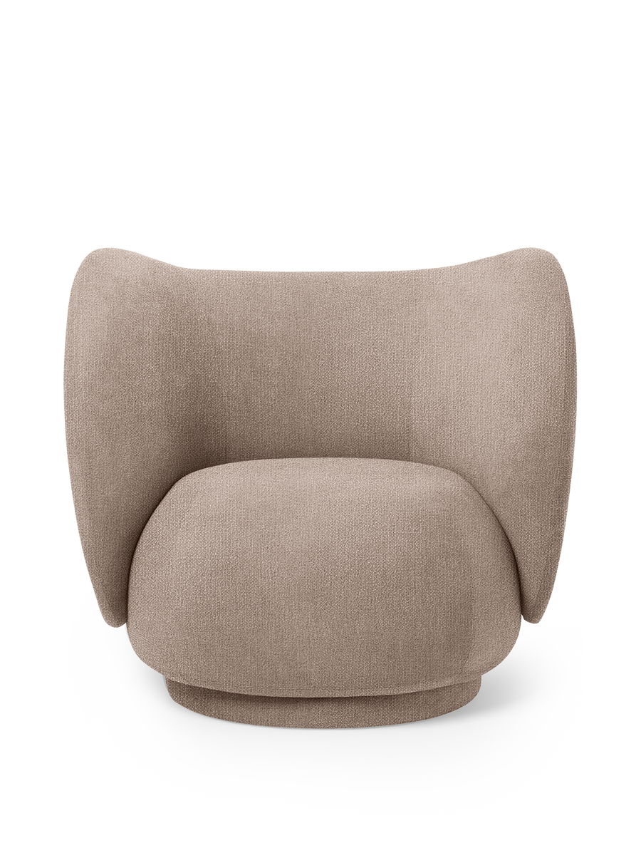 Ferm Living Rico Lounge Chair - Swivel - Bouclé - Sand