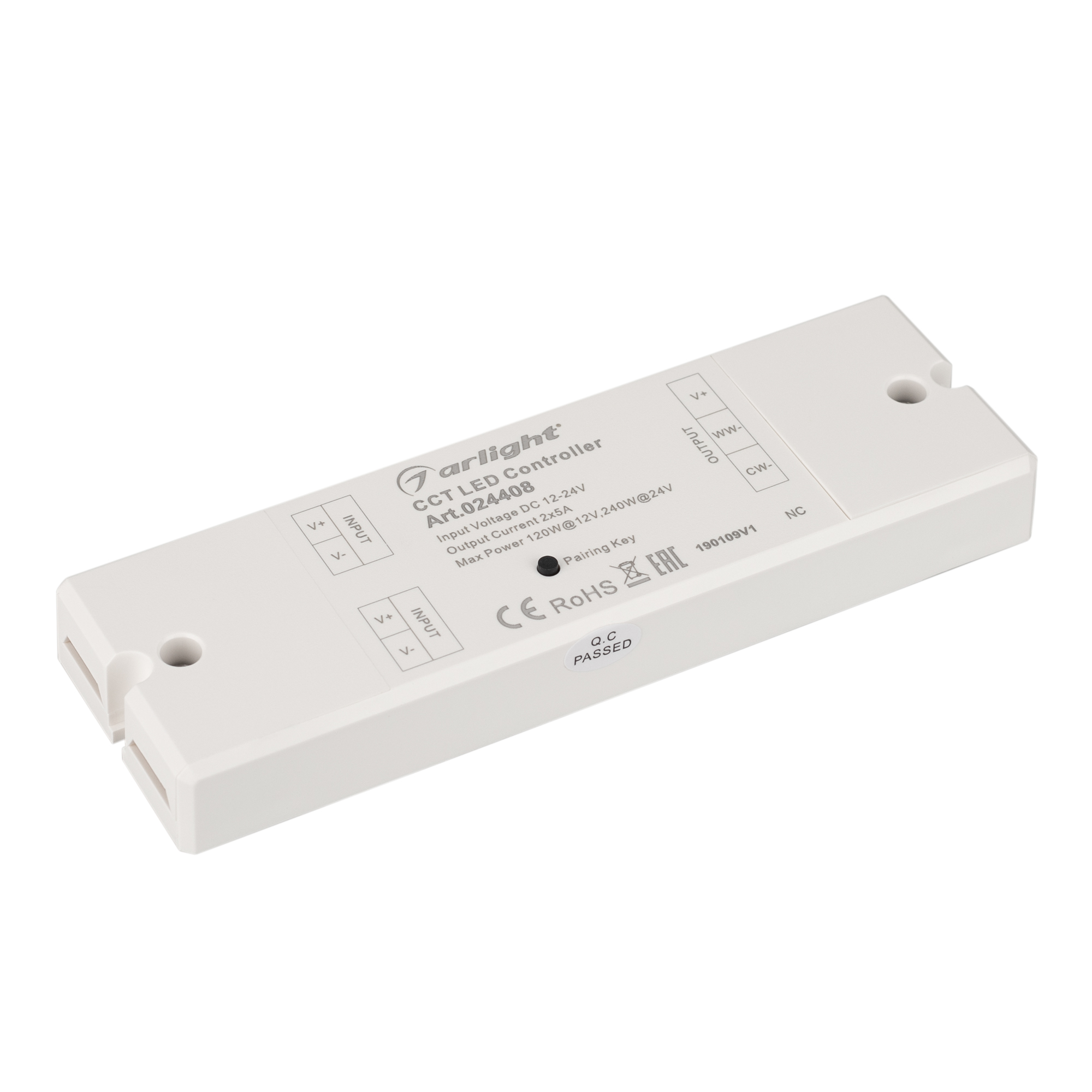Контроллер SR-2839MIX White (12-24V, 2x5A, ПДУ) (Arlight, IP20 Пластик, 1 год) 024408