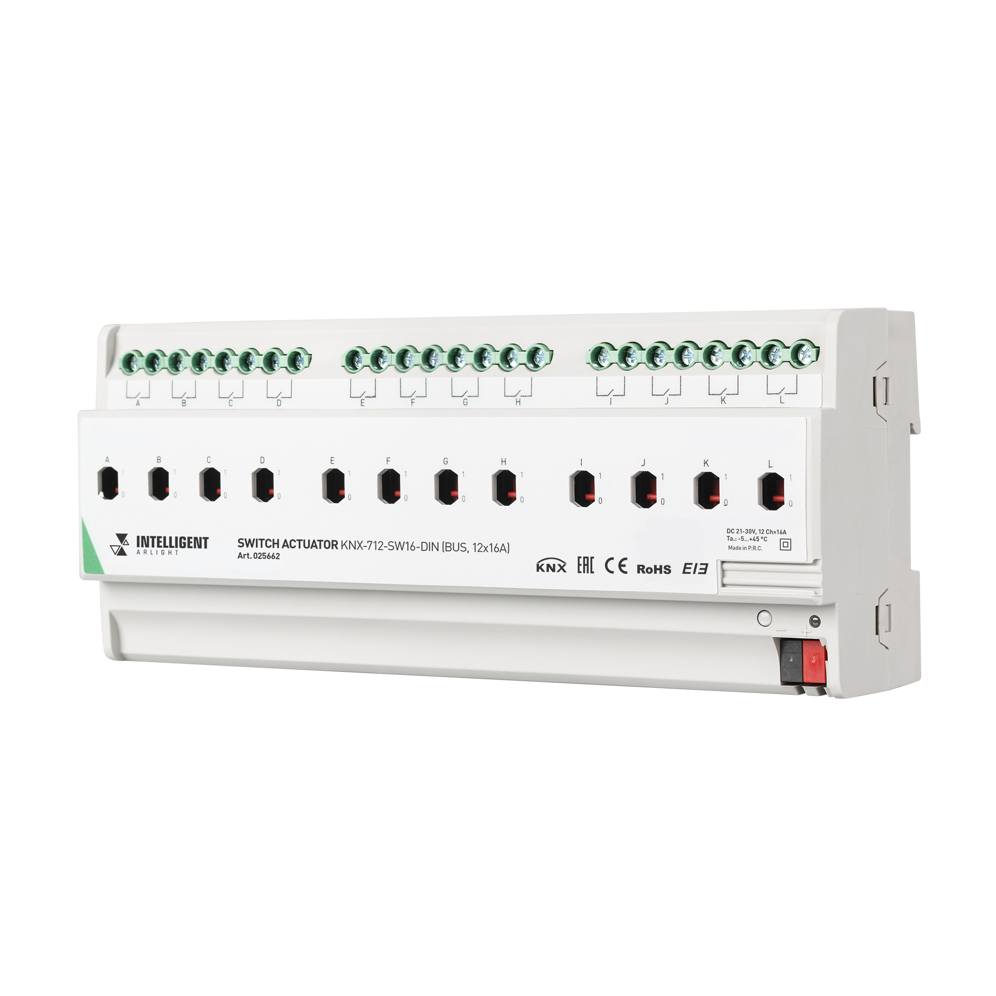 INTELLIGENT ARLIGHT Релейный модуль KNX-712-SW16-DIN (BUS, 12x16A) (Arlight, -) 025662