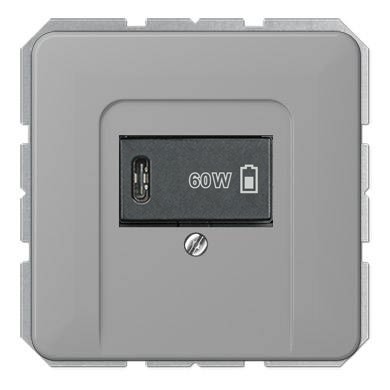 USB розетка для зарядки мобильных устройств тип C, 5-60W, Темно-серый, CD серия, Jung