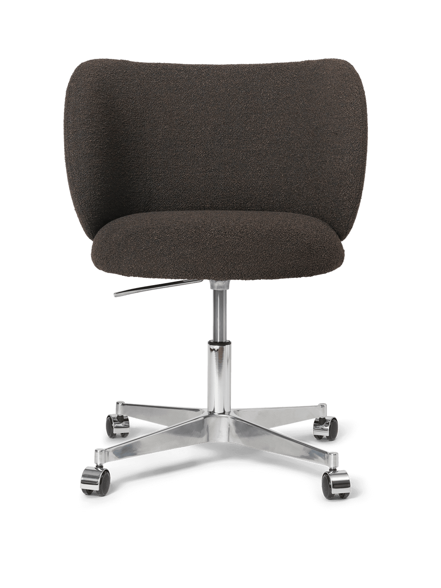 Ferm Living Rico Dining Chair - Castors - Soft Bouclé - Dark Brown