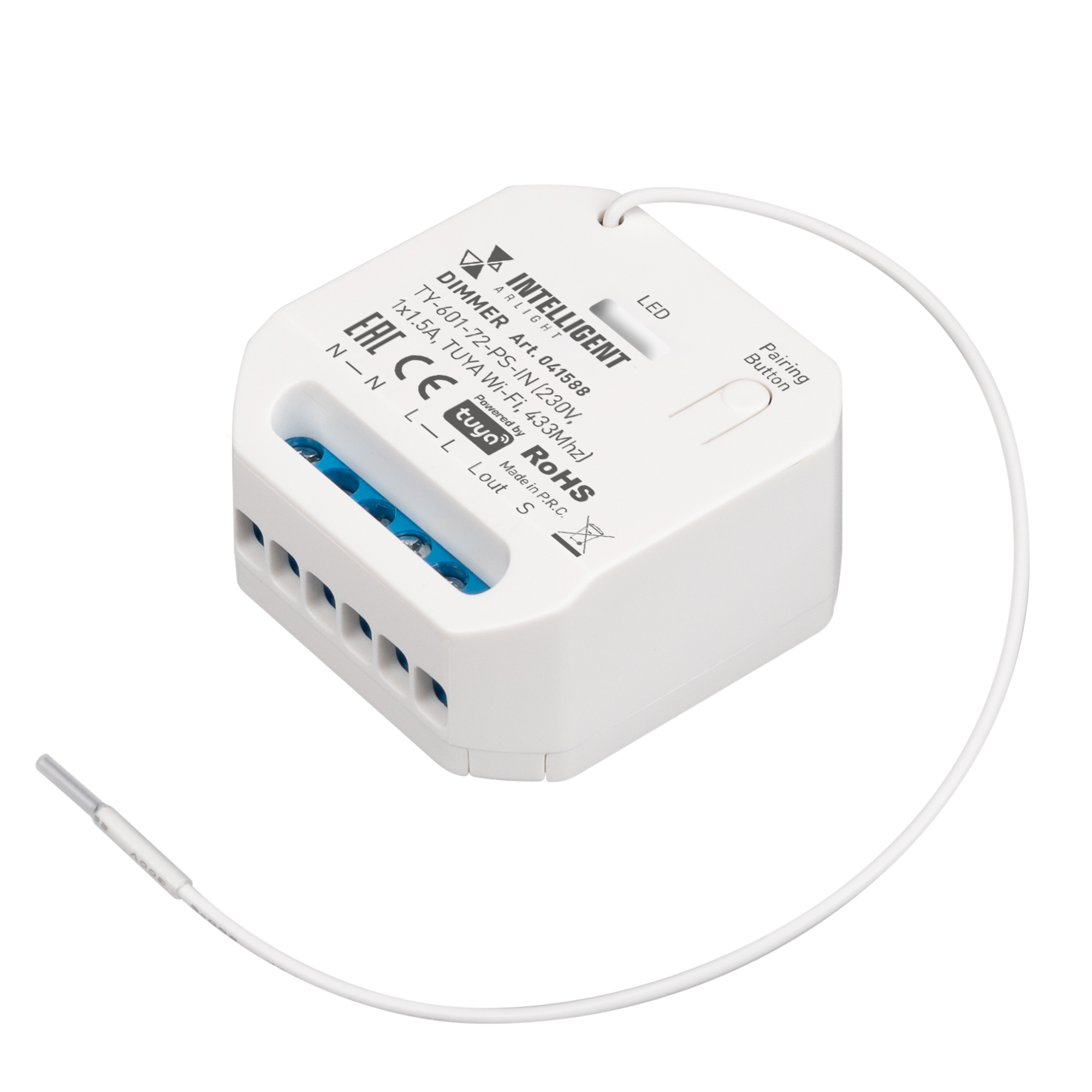 INTELLIGENT ARLIGHT Диммер TY-601-72-PS-IN (230V, 1x1.5A, TUYA Wi-Fi, 433Mhz) (IARL, IP20 Пластик, 3 года) 041588