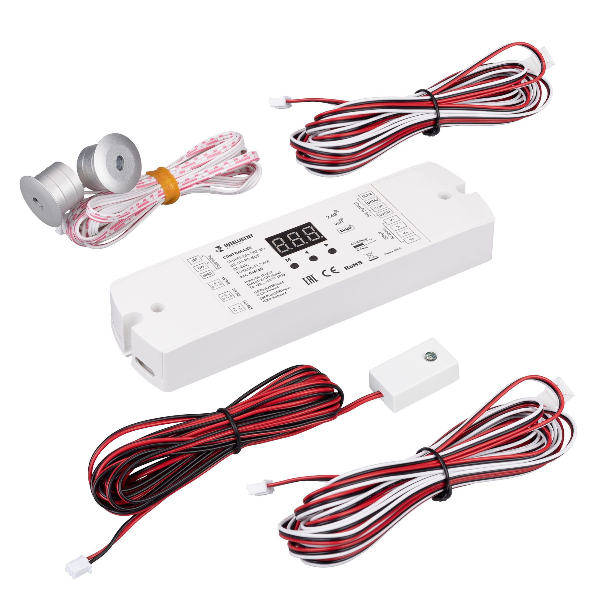INTELLIGENT ARLIGHT Контроллер лестничный SMART-SPI-302-82-2G-SH-PS-SUF (12-24V, TUYA Wi-Fi, 2.4G) (IARL, IP20 Пластик, 5 лет) 046485