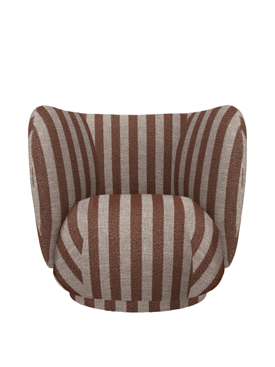Ferm Living Rico Lounge Chair - Swivel - Louisiana - Sand/Chocolate