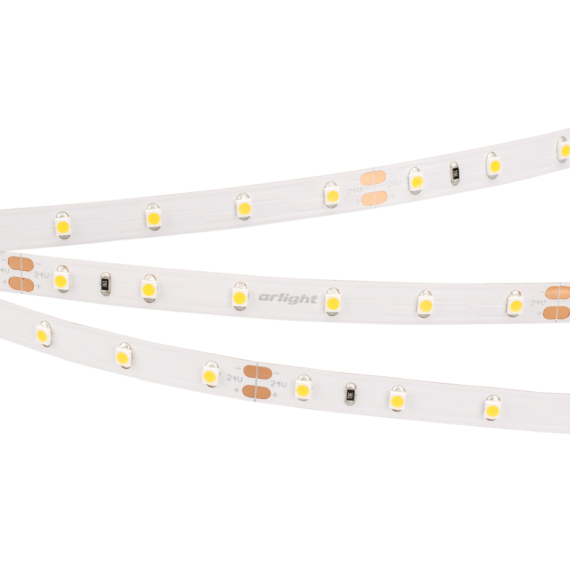Светодиодная лента RT 2-5000 24V White6000 (3528, 300 LED, LUX) (Arlight, 4.8 Вт/м, IP20) 011504(B)