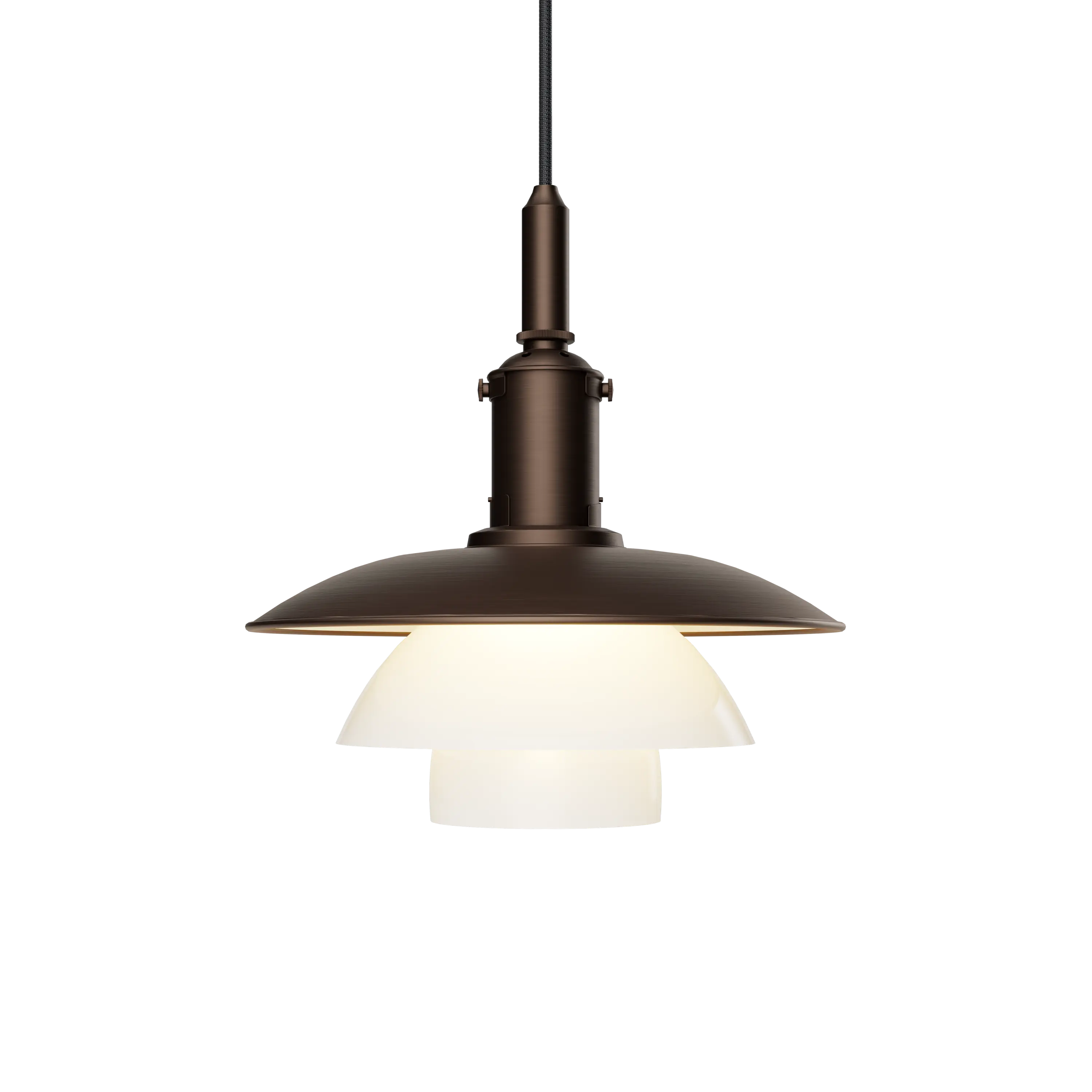 Louis Poulsen PH 3/3 Aged Brass Opal Pendant Aged brass/opal glass