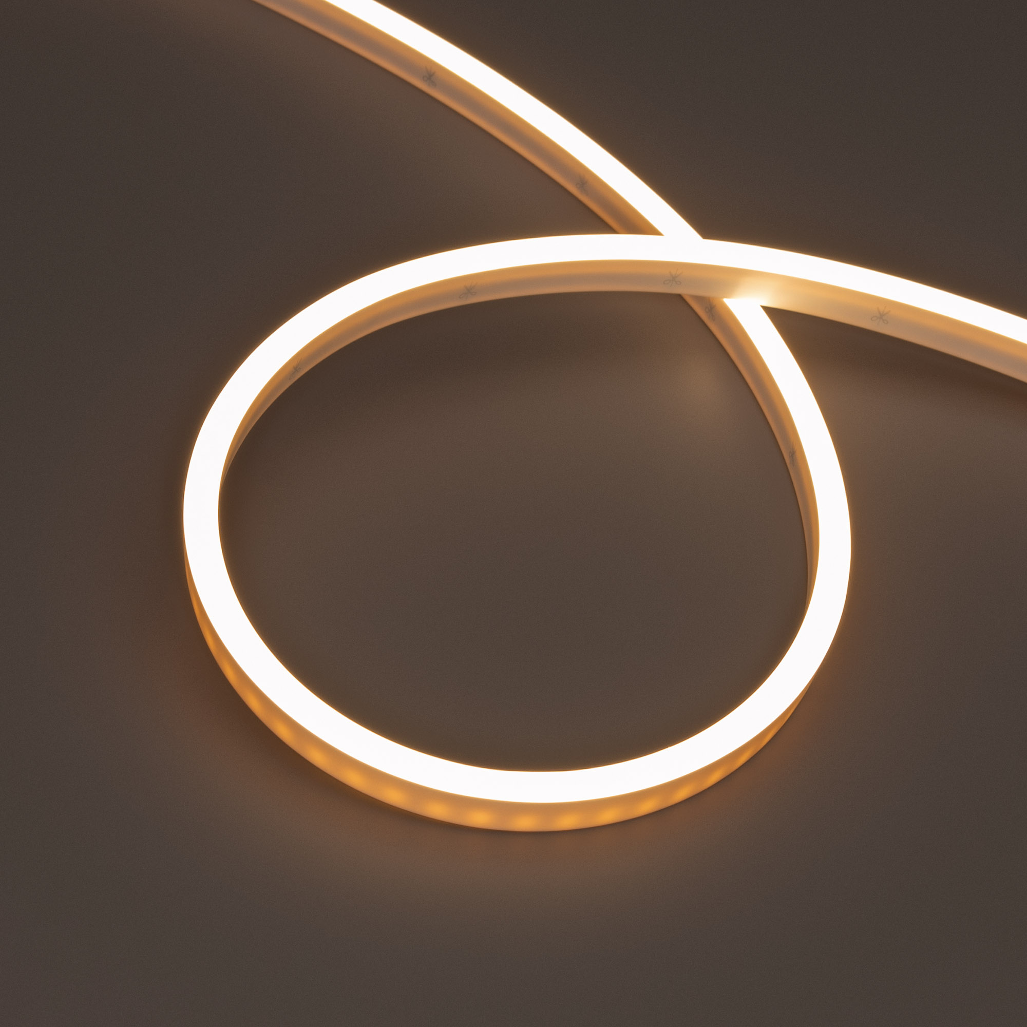 Светодиодная лента герметичная WAVE-SIDE-PU-A120-06x12mm 24V Warm3000 (8 W/m, IP68, 3m, wire x1) (Arlight, Вывод прямой, 3 года) 052589