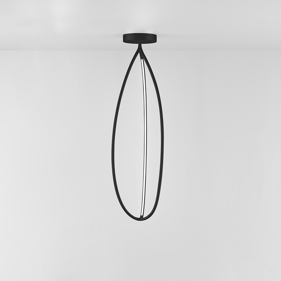 Artemide Arrival 130 ceiling - Matt Black - APP Compatible