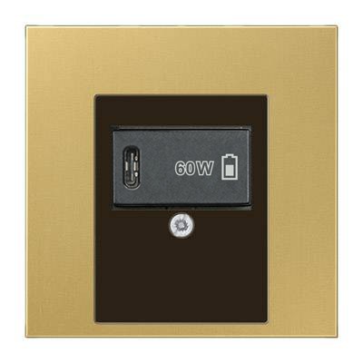 USB розетка для зарядки мобильных устройств тип C, 5-60W, Латунь Classic (металл), Jung