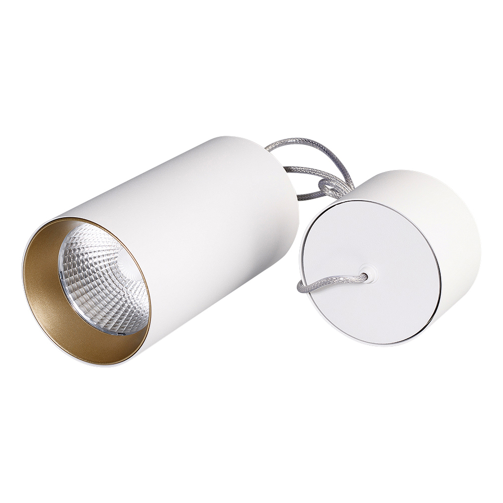 Светильник подвесной SP-POLO-R85-2-15W Day White 40deg (White, Gold Ring) (Arlight, IP20 Металл, 3 года) 022943