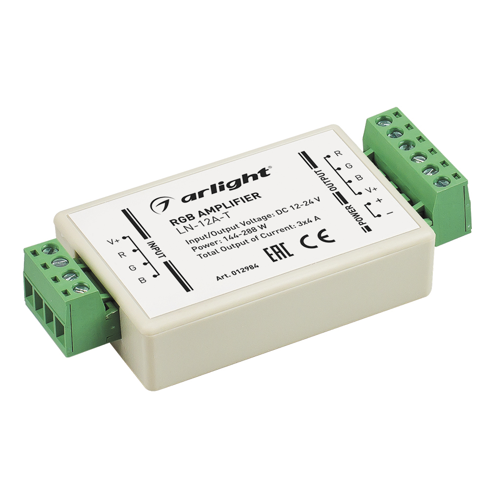 RGB-усилитель LN-12A-T (12/24V, 144/288W) (Arlight, IP20 Пластик, 1 год) 012984