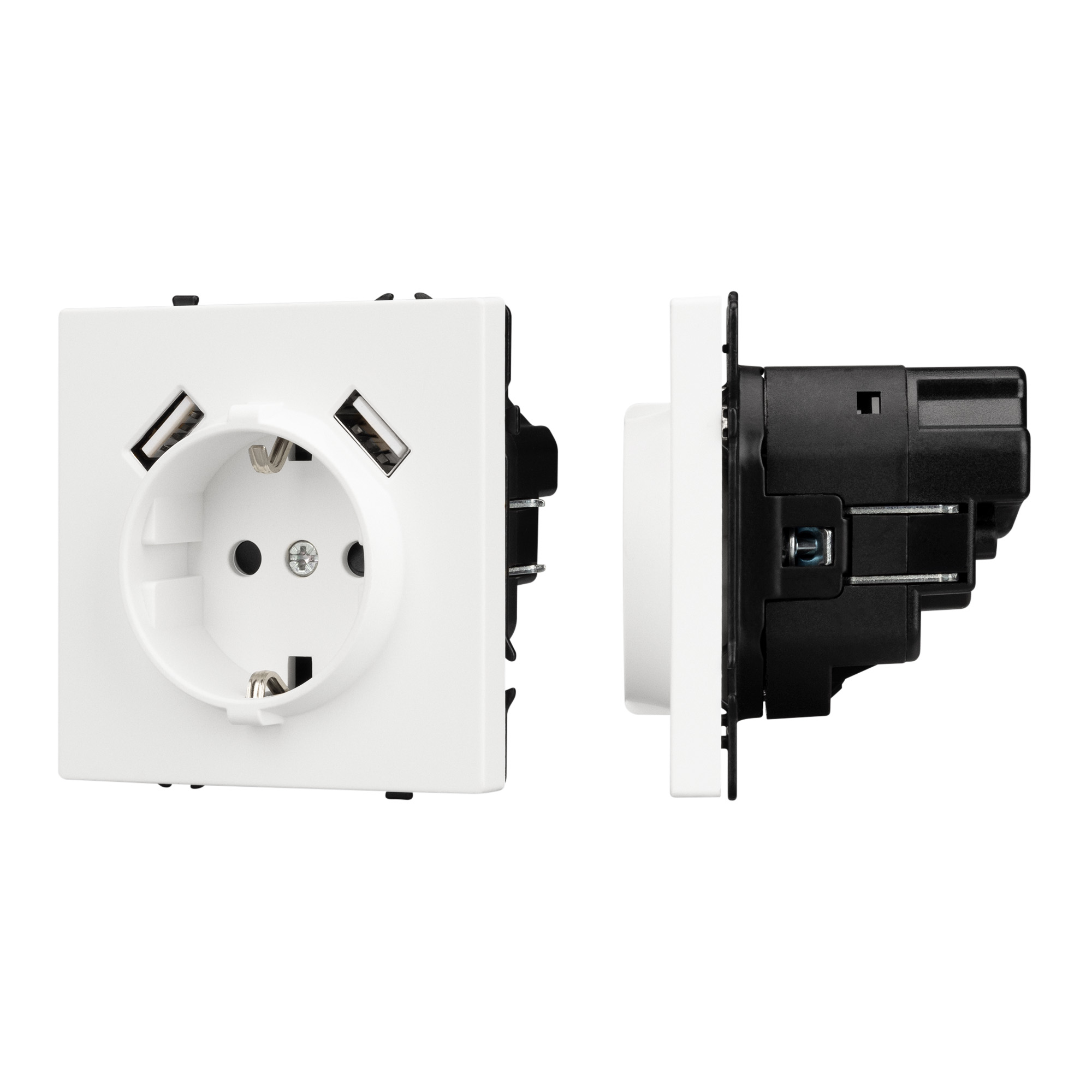 Механизм розетки с USB зарядкой SCT-NOBE-MUAA-SFPL-WH (230V, 16A) (Arlight, Белый кварц) 054288