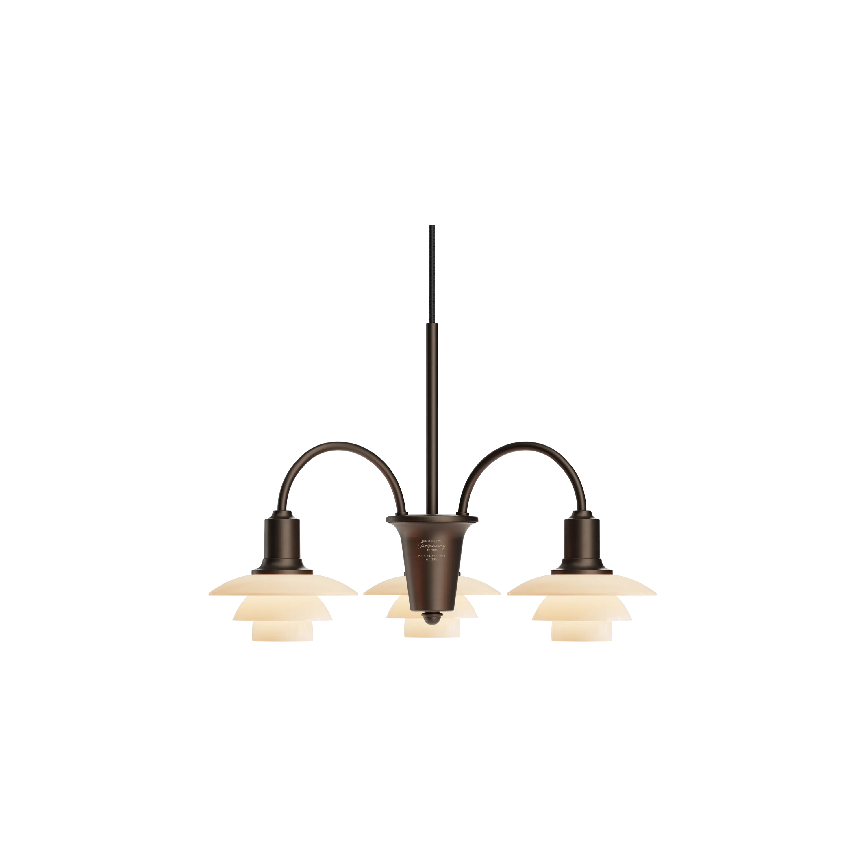 Louis Poulsen PH 1/1 Chandelier Centenary Edition Aged brass/dusty terracotta 3-ARMS