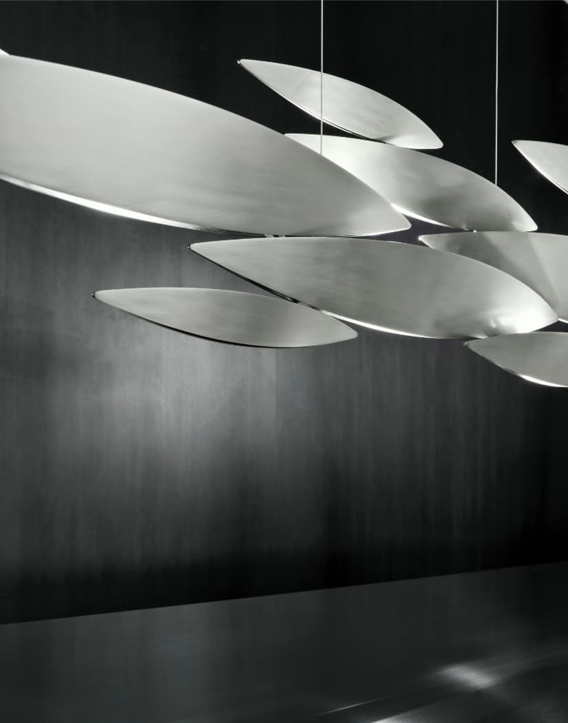 Terzani I lucci argentati linear chandelier