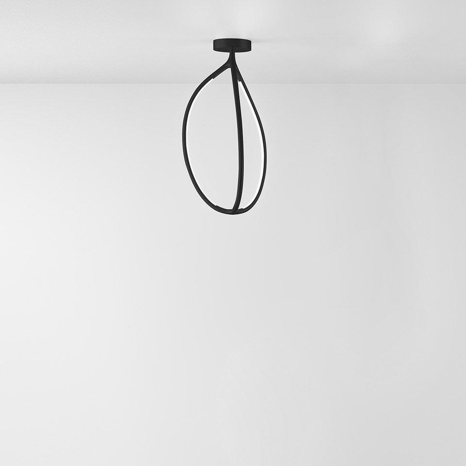 Artemide Arrival 70 ceiling - Matt Black - APP Compatible