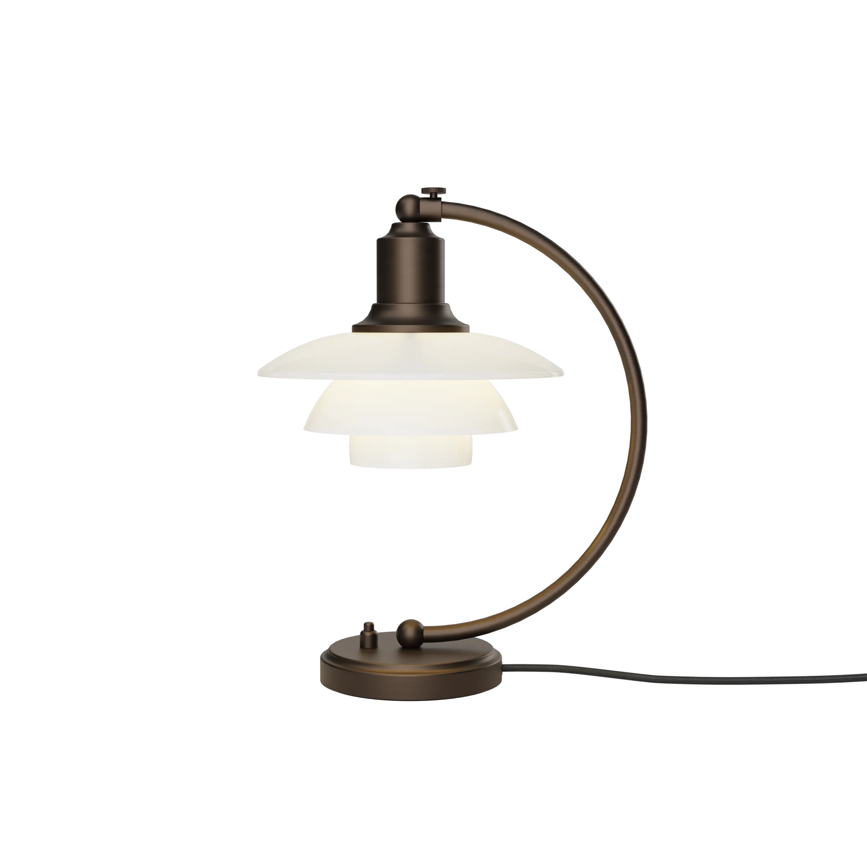 Louis Poulsen PH 2/2 Luna Aged Brass Opal Table Lamp Aged brass/opal glass