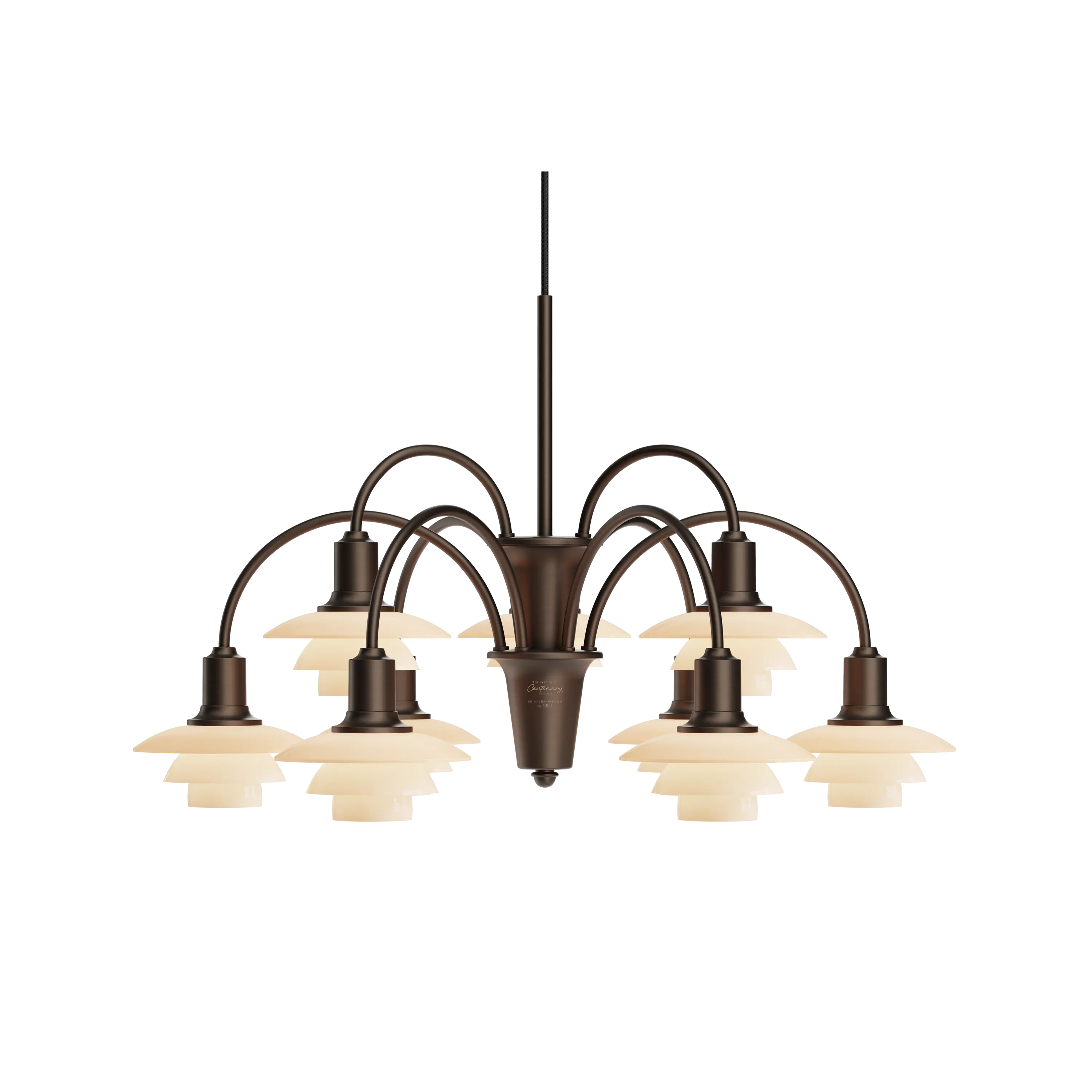 Louis Poulsen PH 1/1 Chandelier Centenary Edition Aged brass/dusty terracotta 9-ARMS