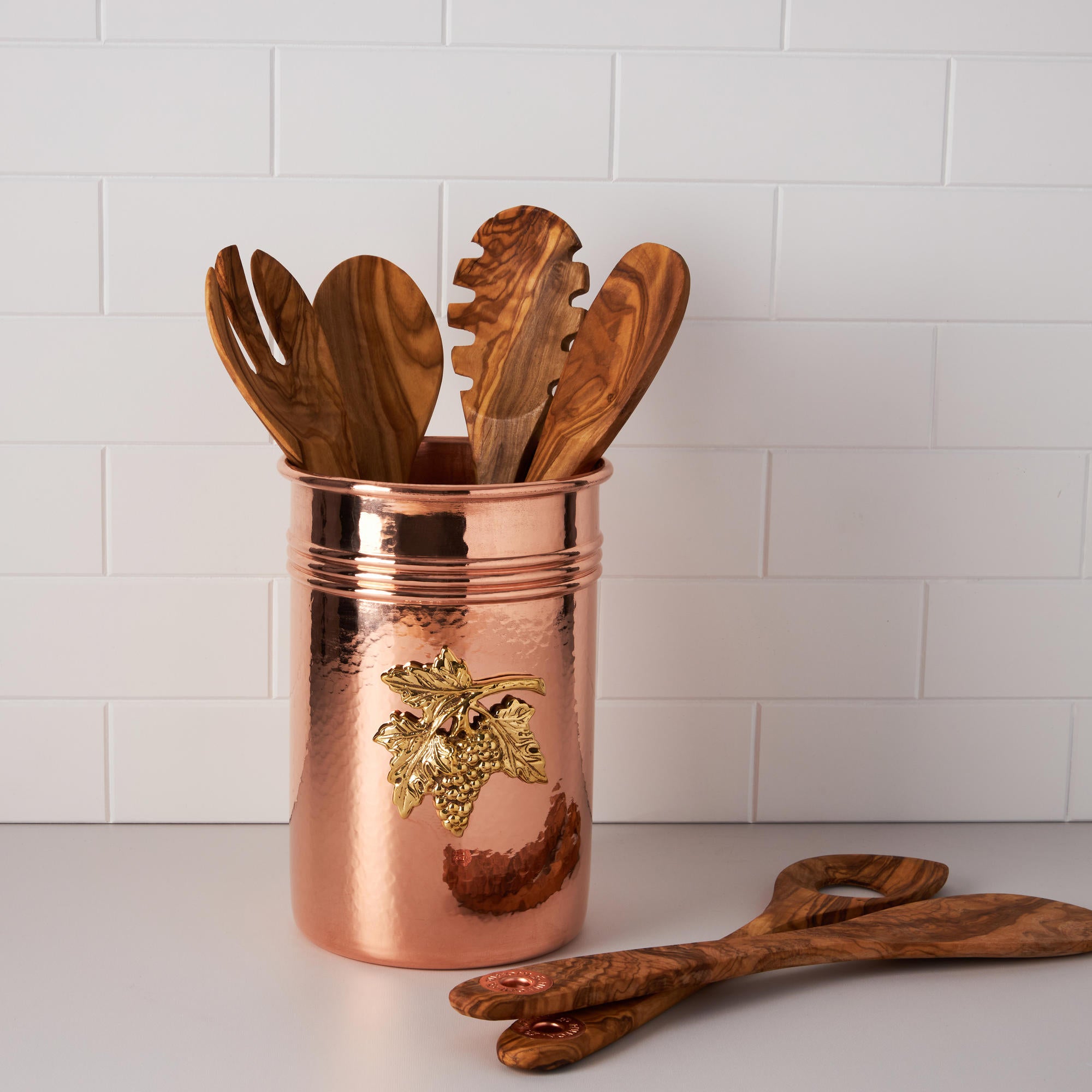 Ruffoni Utensil Holder with Olivewood Kitchen Tools